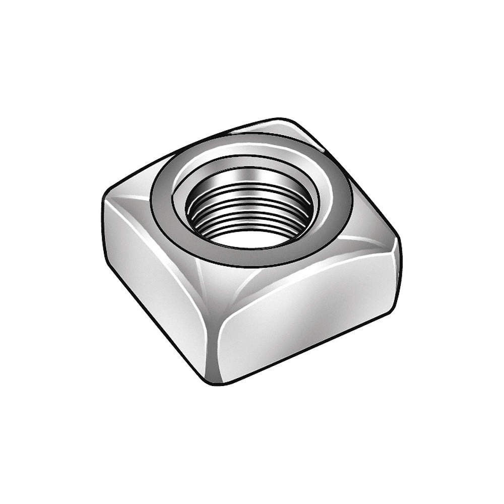 GRAINGER APPROVED U11120.062.0001 SqrNt,Pln,Stl,5/8″-11,35/64″,1″,25PK 41JV37