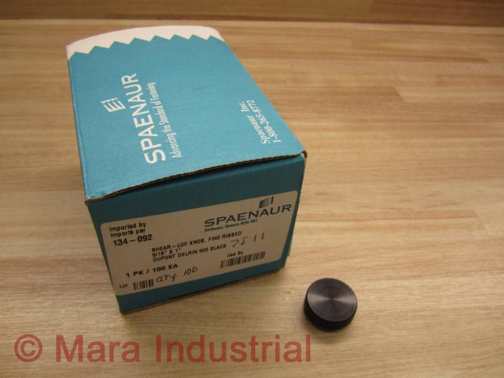 Spaenaur 134-092 Shear Loc Knob Fine Ribbed 5/16″ X 1″ (Pack of 100)