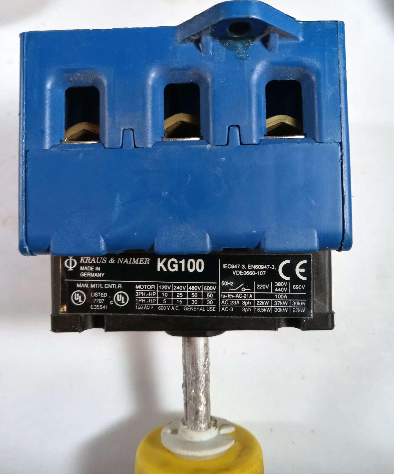 1 USED KRAUS & NAIMER KG100 SWITCH L24274/001AMS 3 POLE UNB ***MAKE OFFER***