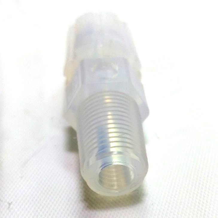 Entegris C6-8FN-1 Flaretek Straight Adapter, 3/8″ Tubing to 1/2″ MNPT PFA