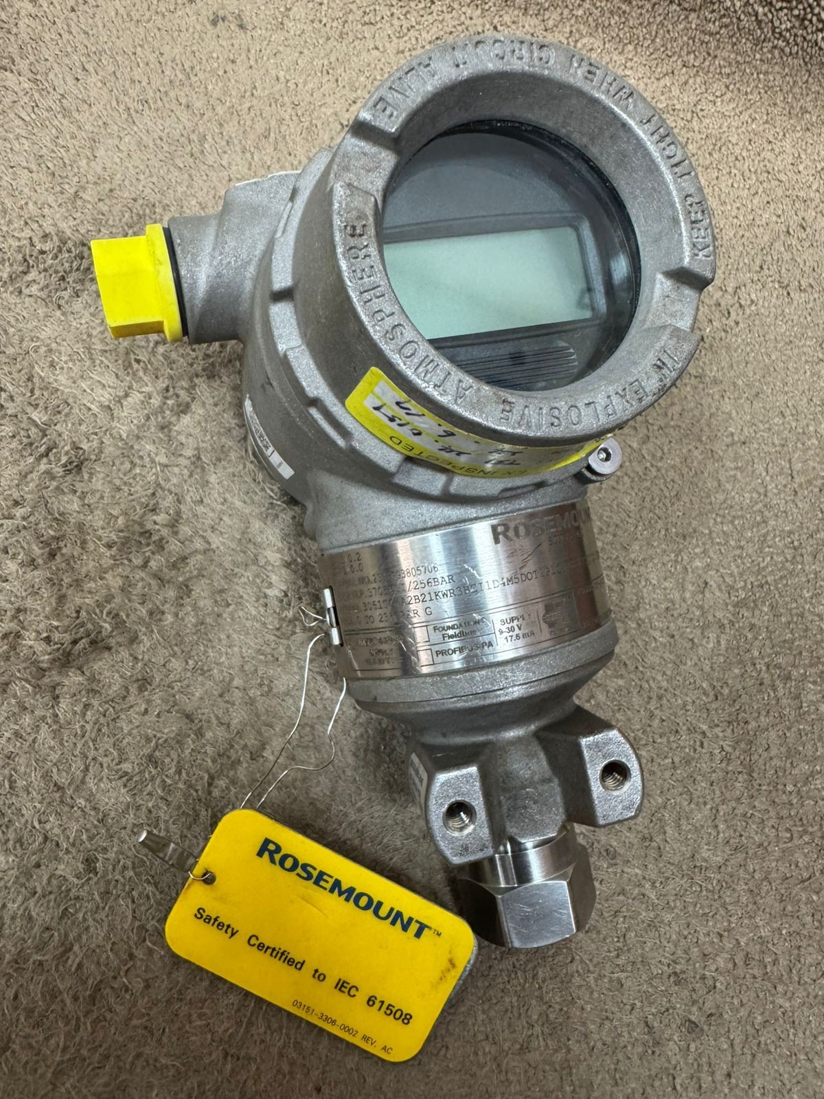 Rosemount / Pressure Transmitter / 3051TG4 / WP 3705PSI-256BAR / Cal. 0-235BAR G