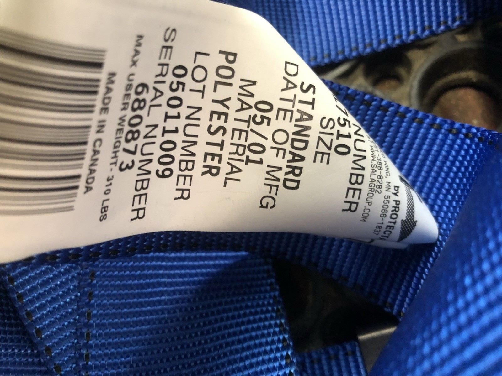 Protecta AB17510-standard Full Body Safety Harness Set Blue 2 ft Lanyard