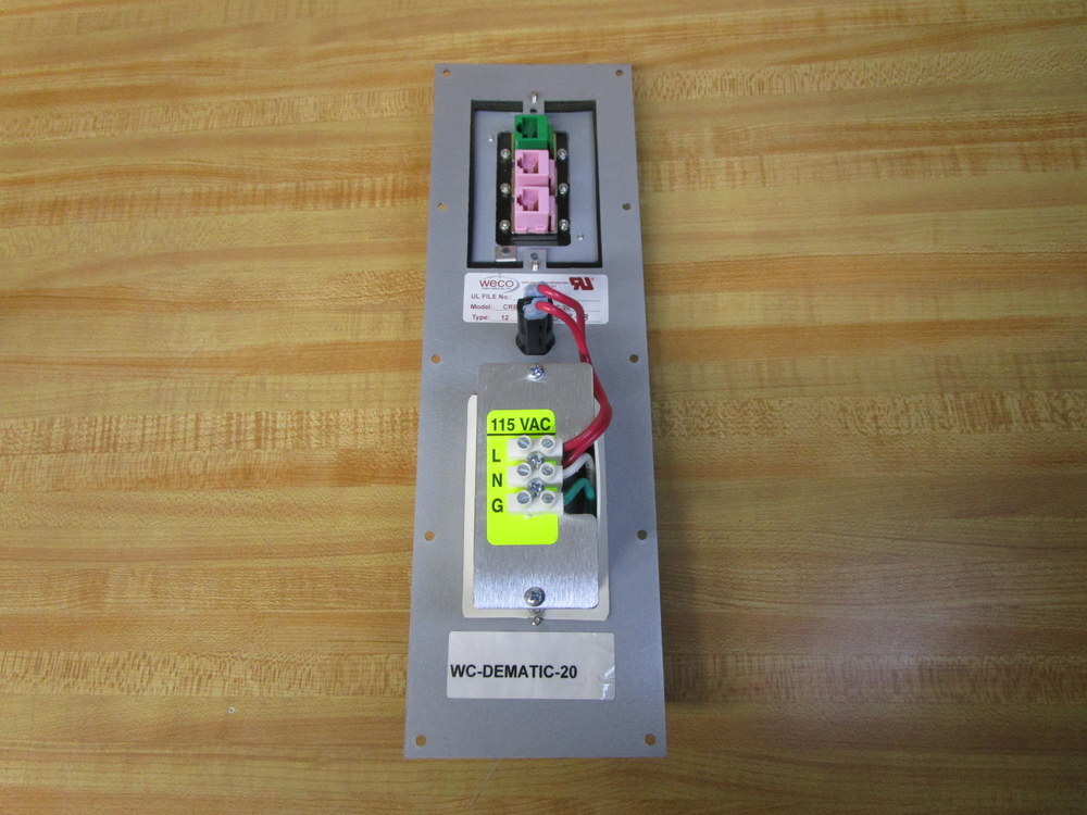 Weco CRBG3-DEMATIC-20 Duplex Receptacle CRBG3DEMATIC20 W/Hardware