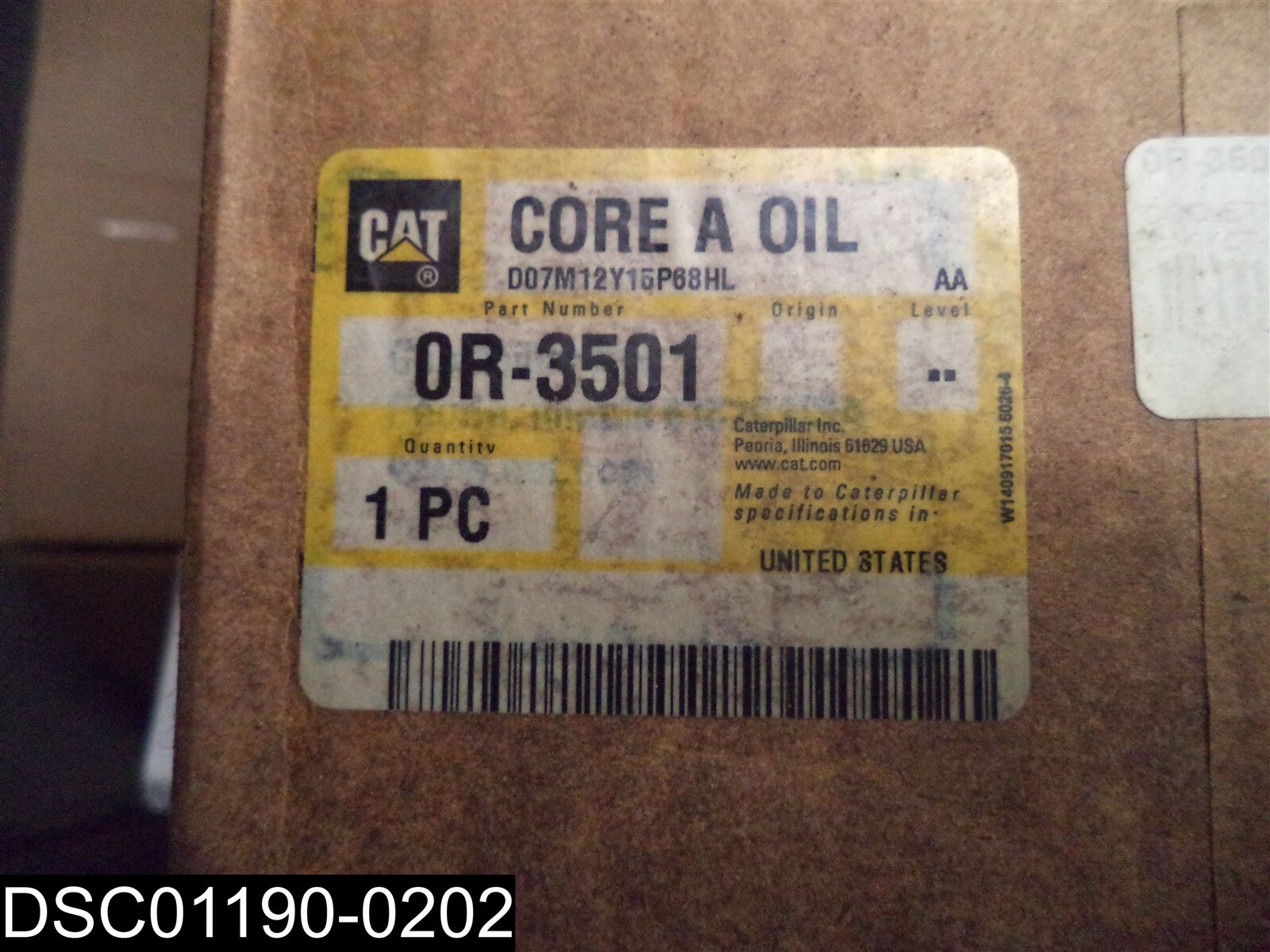 For parts or repair OR-3501 Cat Core Oil Cooler 2P8796 D07M12Y15P68HL
