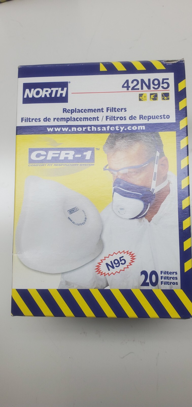 North 4200 CFR-1 Comfort Fit Reusable Respirator M Mask w 42N95 20- pcs welding