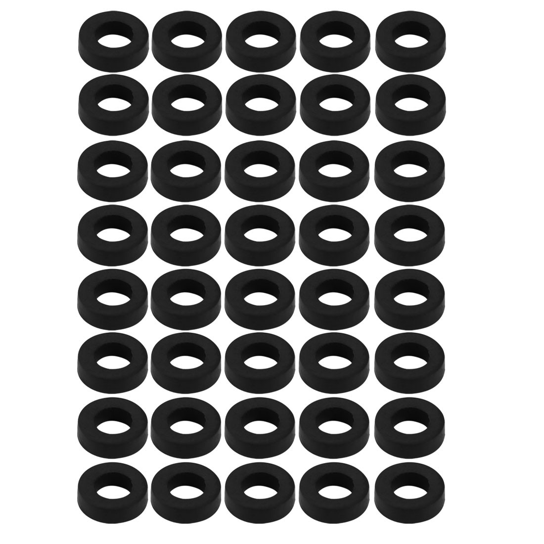 40Pc Black Rubber Round Flat Washer Assortment Size 6x11x3mm Flat Washer