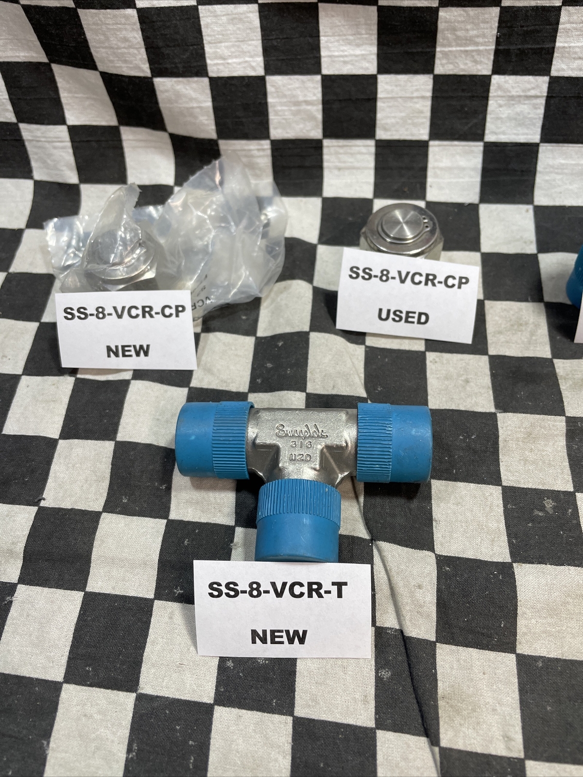 SWAGELOK VCR 1/2″ SS-8-VCR-CP SS-8-VCR-P SS-8-VCR-T SS-8-VCR-9 LOT OF 10#1215P13