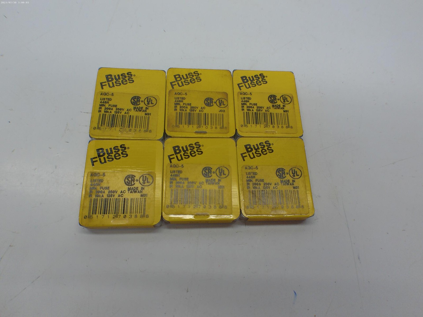 BUSSMANN ABC-5 FUSE LOT OF 6 PKG OF 5 NSMP