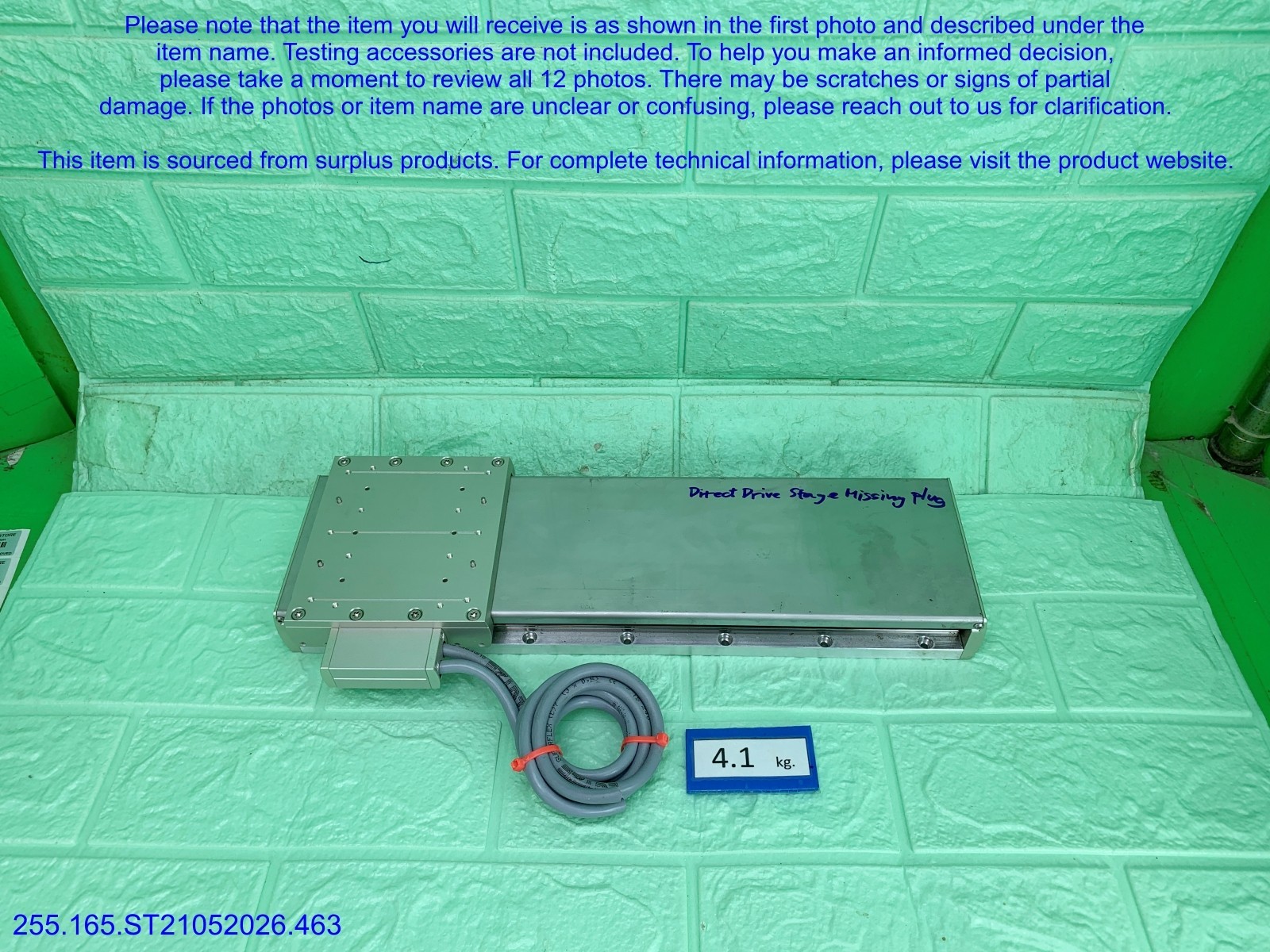 Jenny Science LINAX Lxe 250F40 Direct Motor MISSING Plug as in photos, sn:9206.