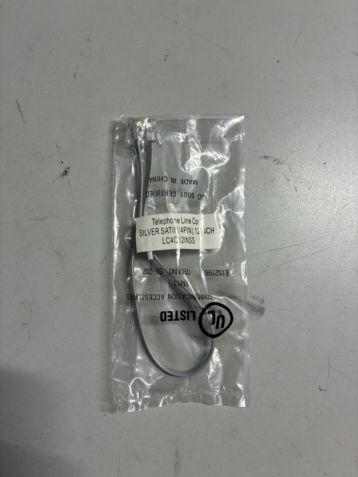 Telephone Line Cord 12” CC4C121NSS
