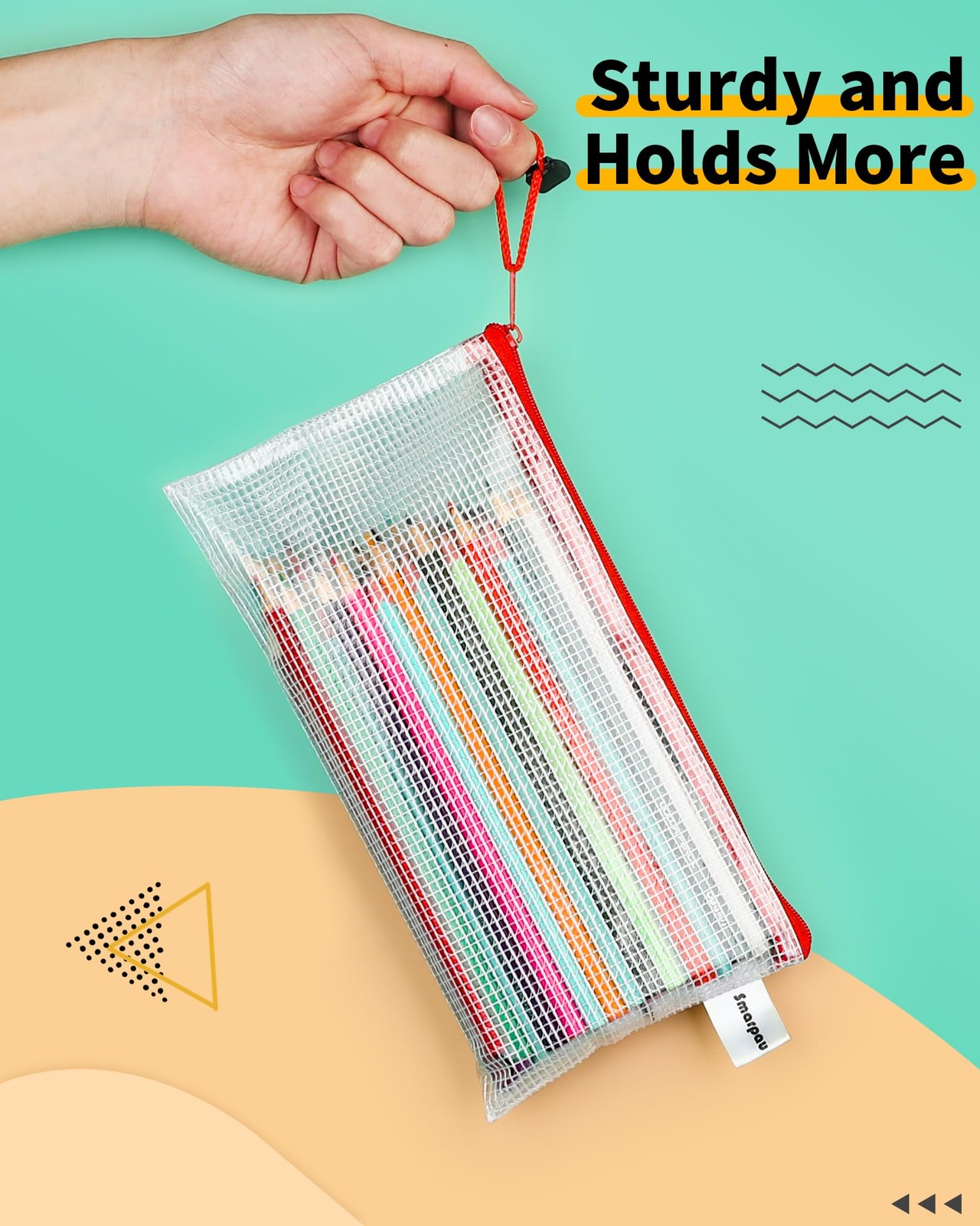 Smarpau 24PCS Pencil Pouches Bulk, 9.3″ x A6-9.3×4.7in-24pcs, Assorted Colors
