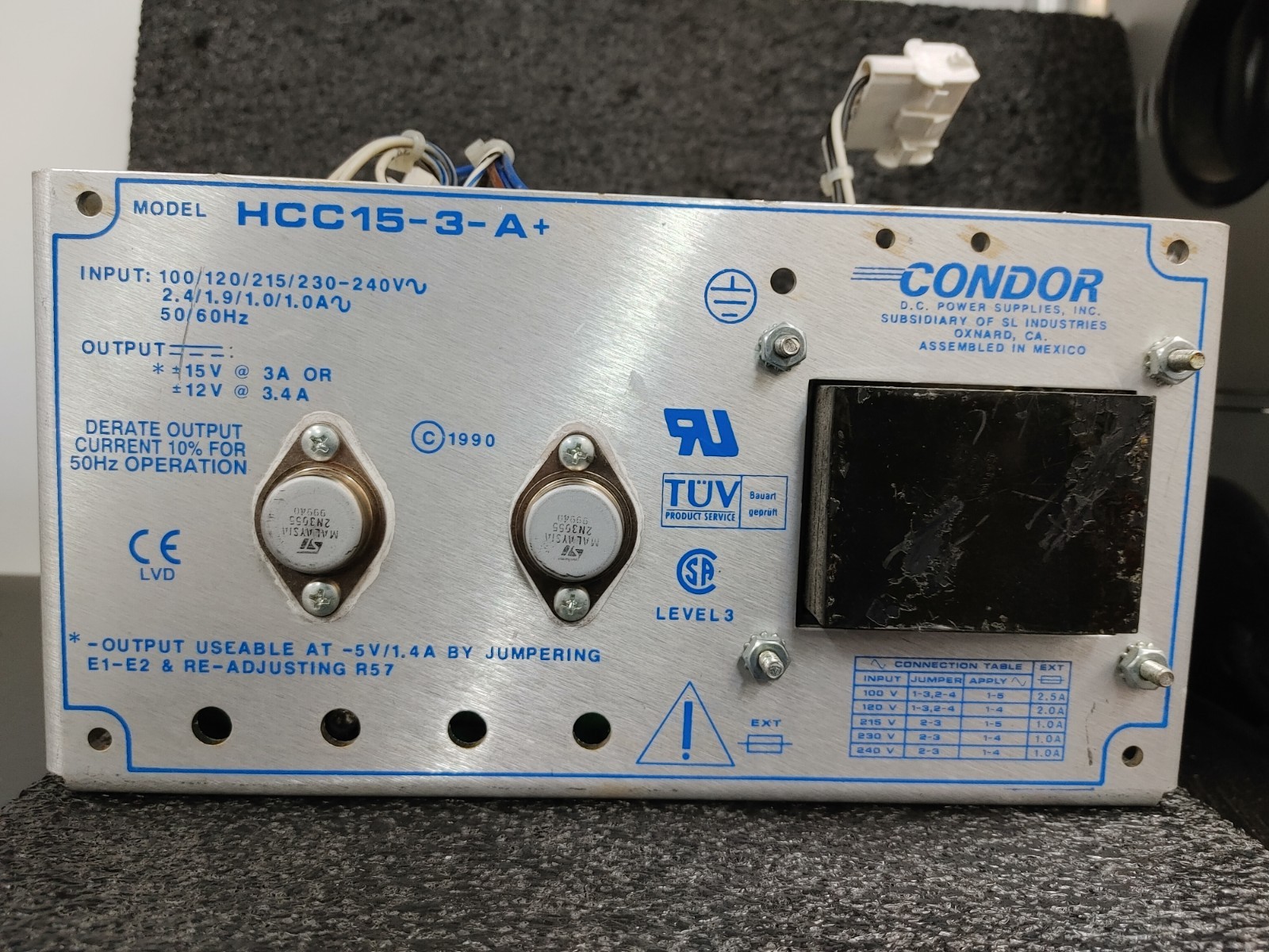 CONDOR HCC15-3-A+ 15V 3A Output Power Supply