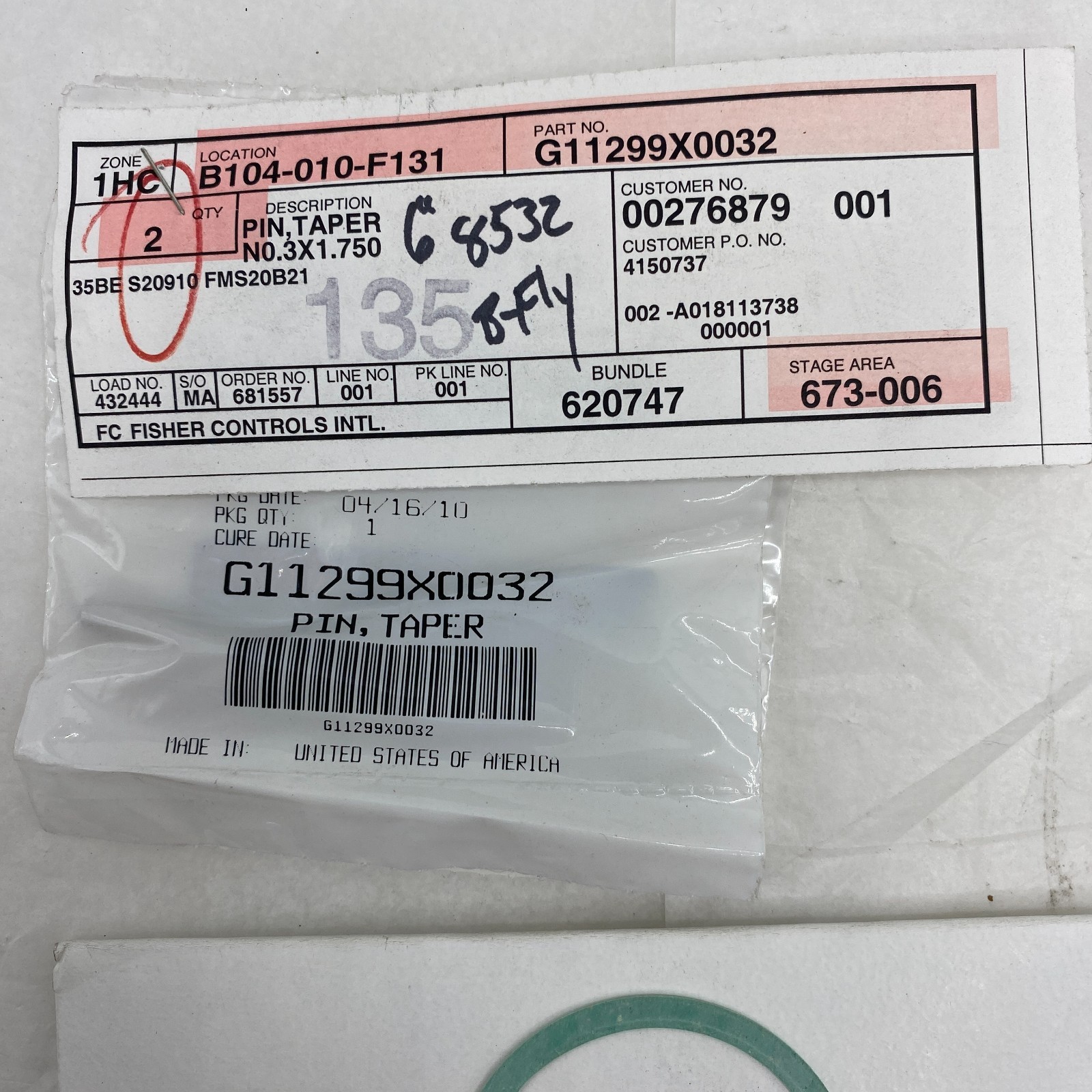 FISHER 19A8176X012, G11299X0032,14A5402X042, 13A2680X012,13A2683X052