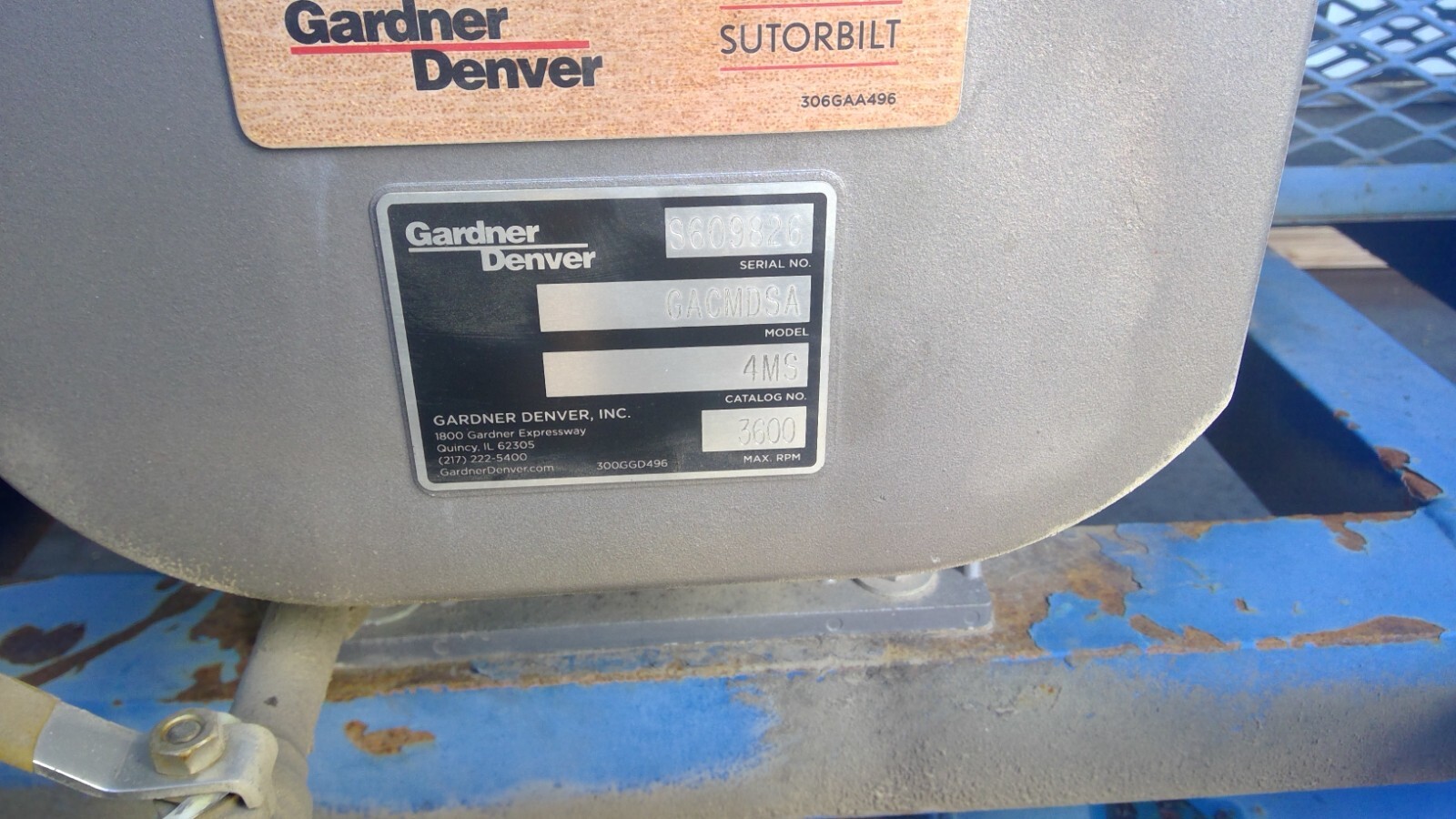 GARDNER DENVER SUTORBILT 4MS BLOWER W 15 HP ELINE 2 UNITS AVAILABE $2,500 EACH