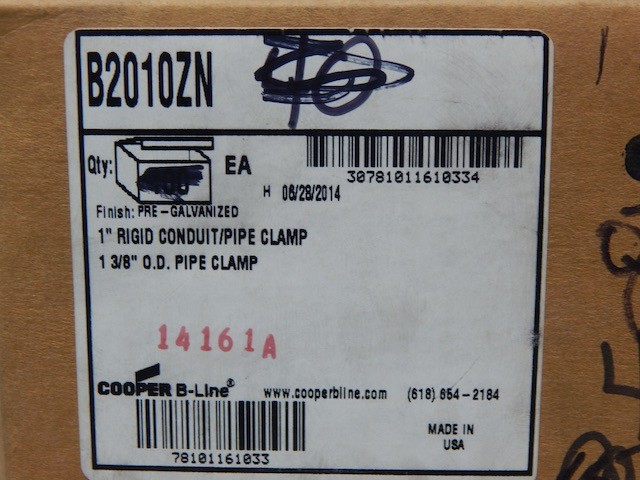 Cooper B-Line B2010ZN, 1-Inch Rigid Conduit Pipe Clamp (Lot of 10)