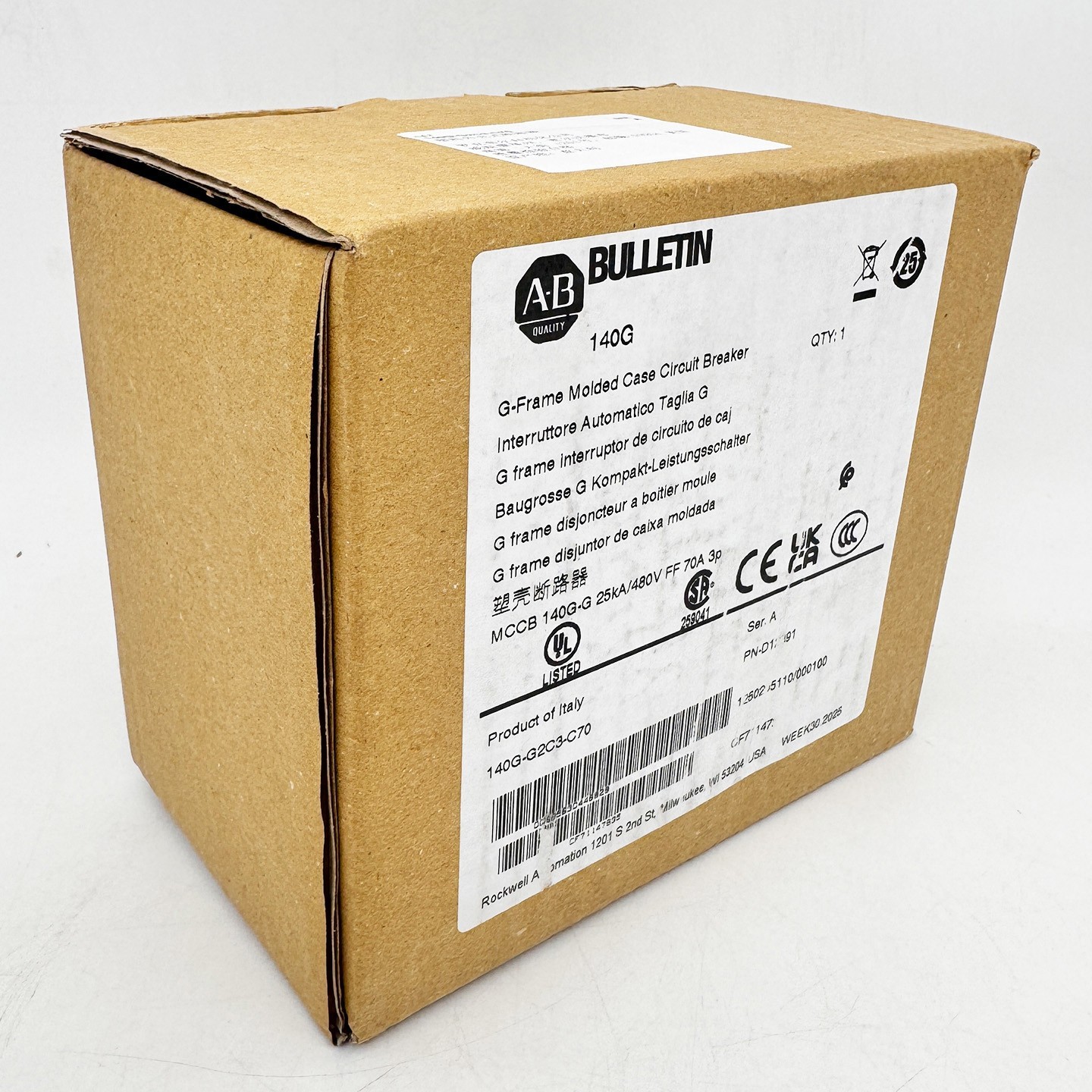 140G-G2C3-C70 140G 125A Frame Molded Case 70 A Ckt-Bkr New Original 140GG2C3C7