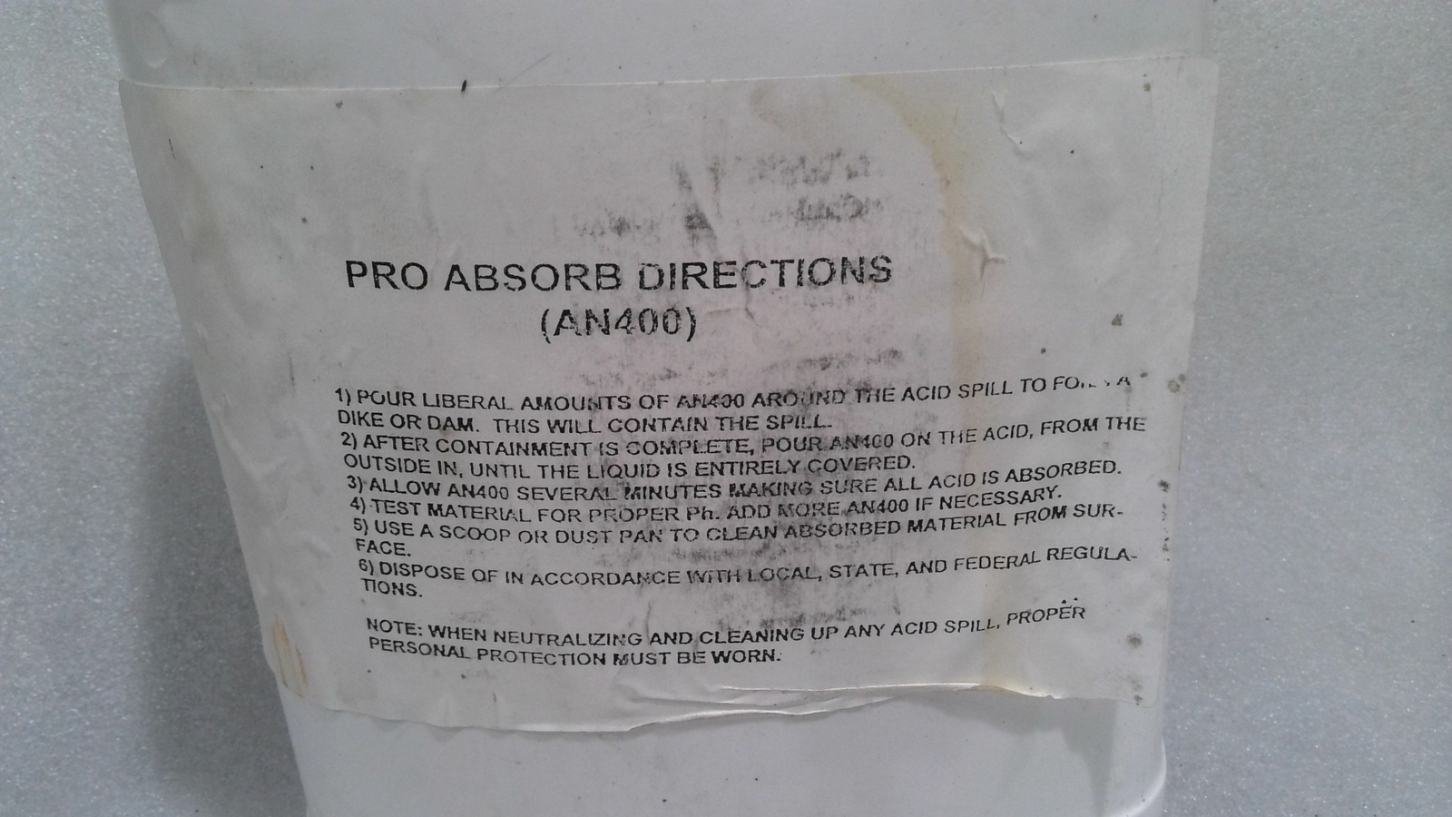 ENERSYS AN400 POROUS EARTH CALCIUM HYDROXIDE PRO ABSORB (LOT OF 20 POUNDS)