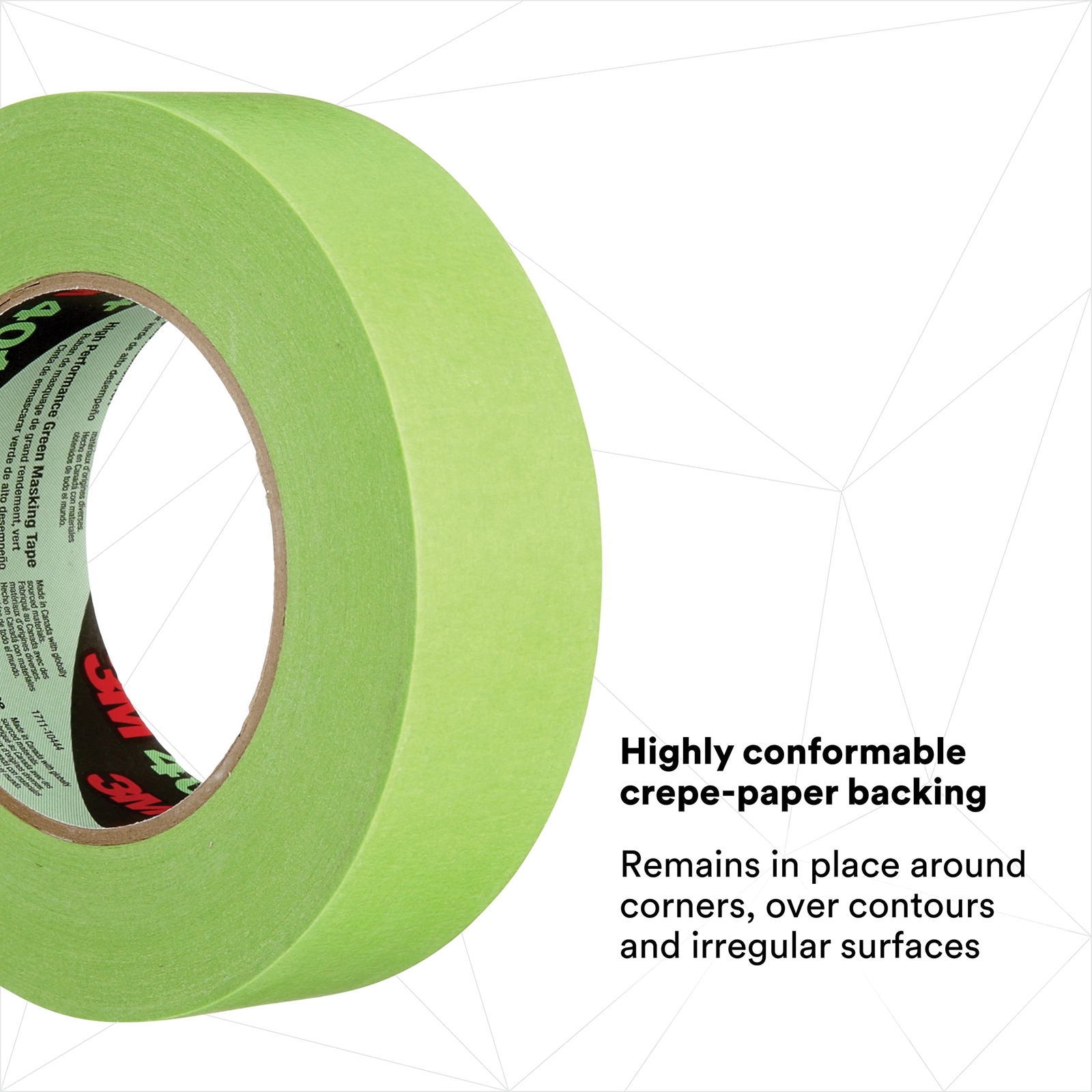 3M High Performance Green Masking Tape 401+ 36 mm x 55 m Conveniently Packaged