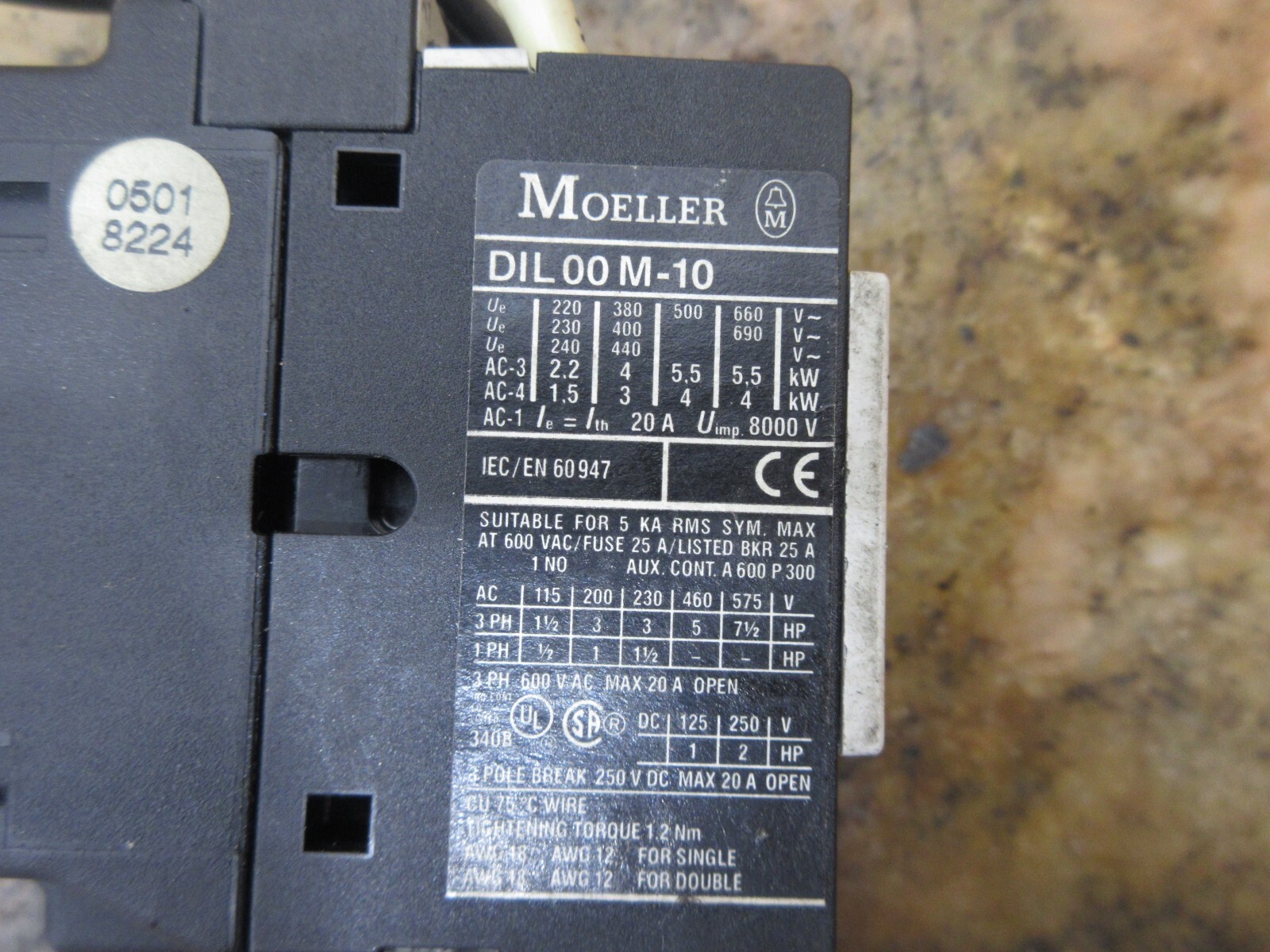 KLOCKNER MOELLER CONTACTOR DIL00 M-10 20A