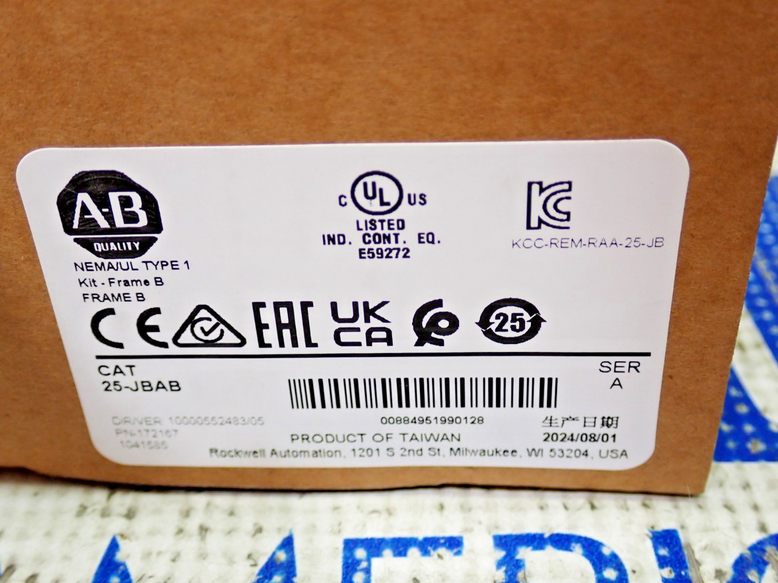 Allen Bradley 25-JBAB NEMA/UL Type 1 Kit Frame B Ser A NEW