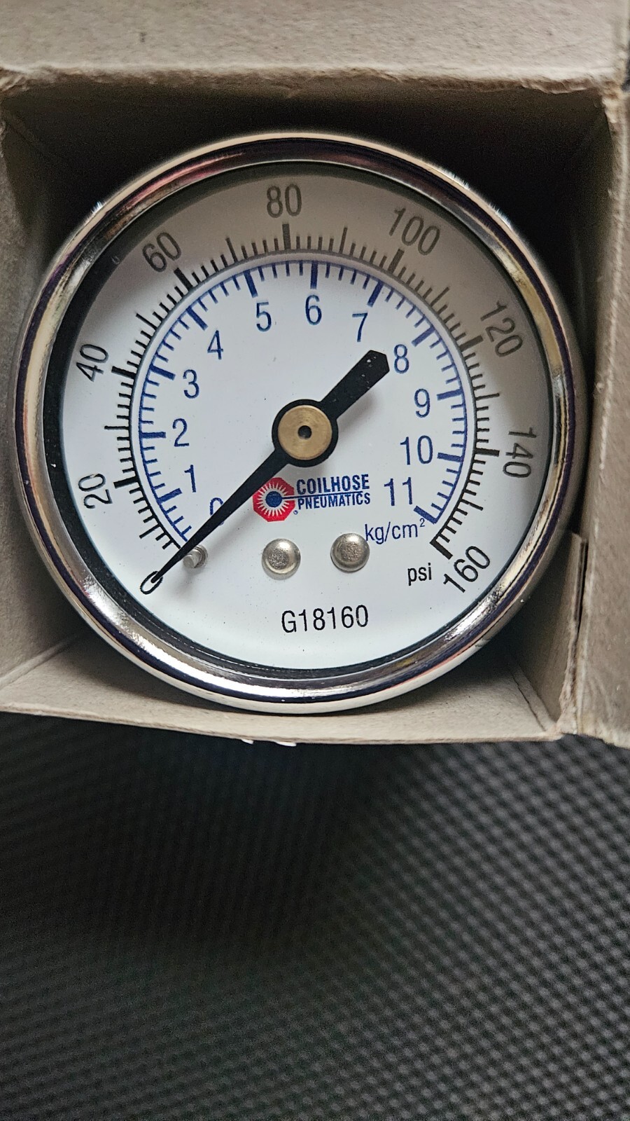 Coilhose Pneumatics G14160 1/4 Back Mount 0-160 PSI 2″ Chrome Dial Gauge