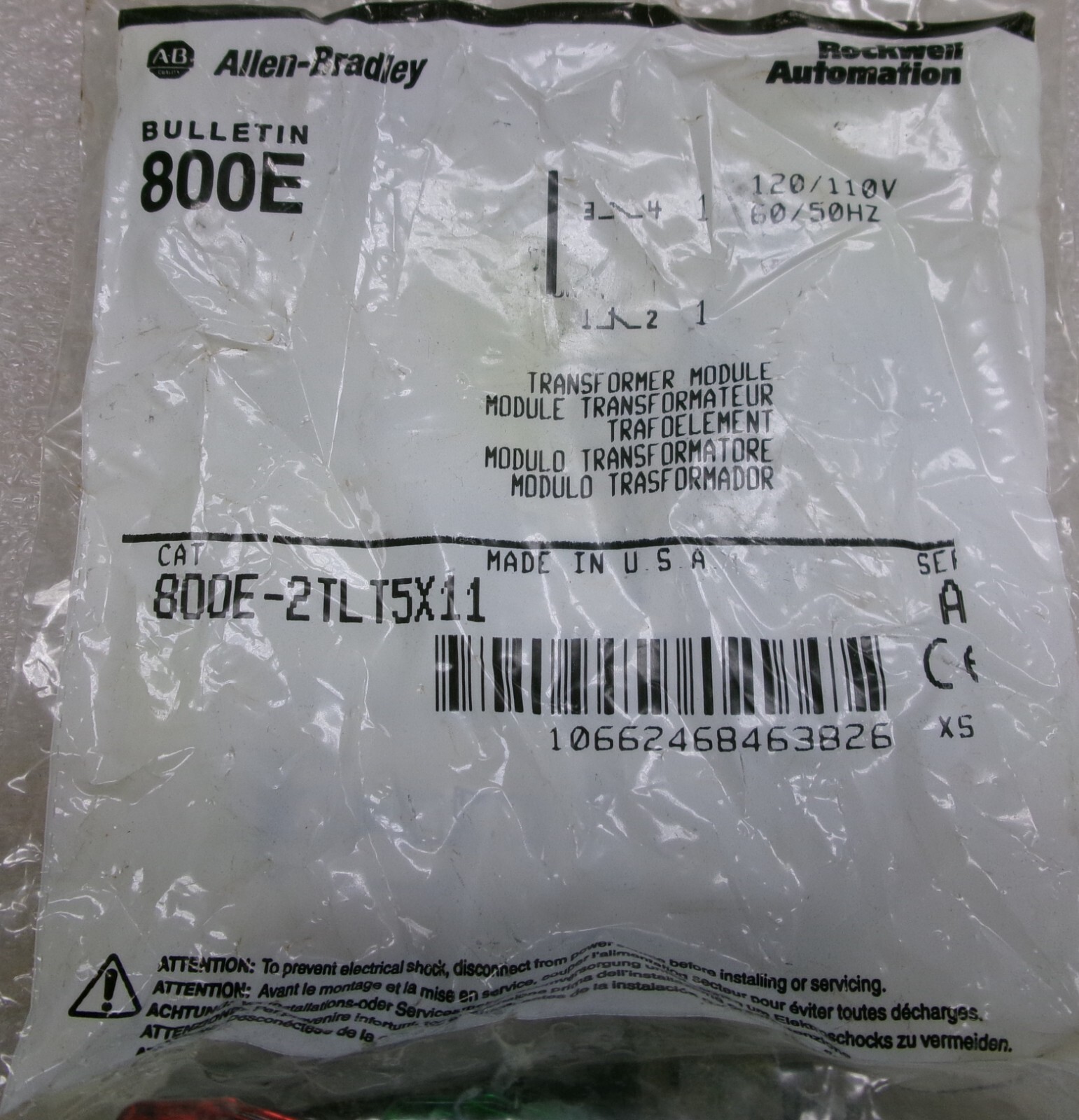Allen Bradley 800E Transformer Module with lluminated Extended Push Button #686G