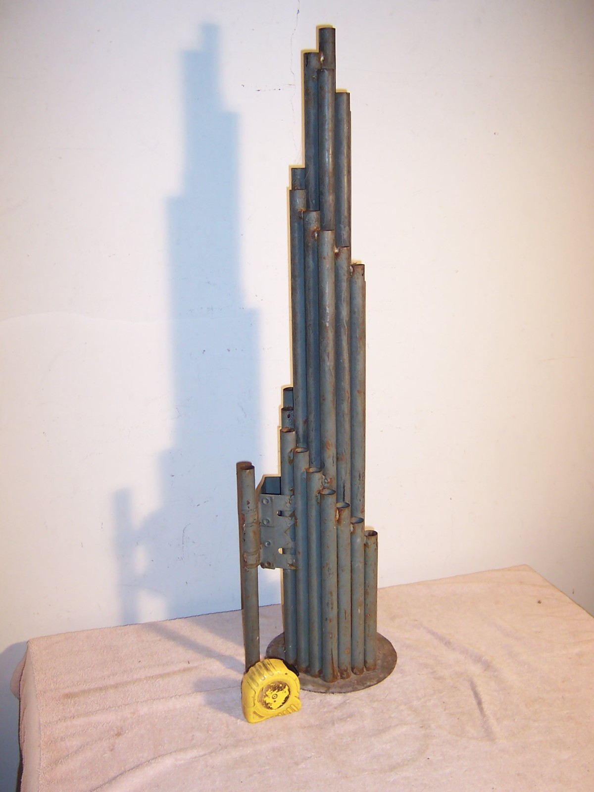 Vintage Industrial Art Spiral Boiler Exhaust Whistle Steam Caliope Tubes 36″