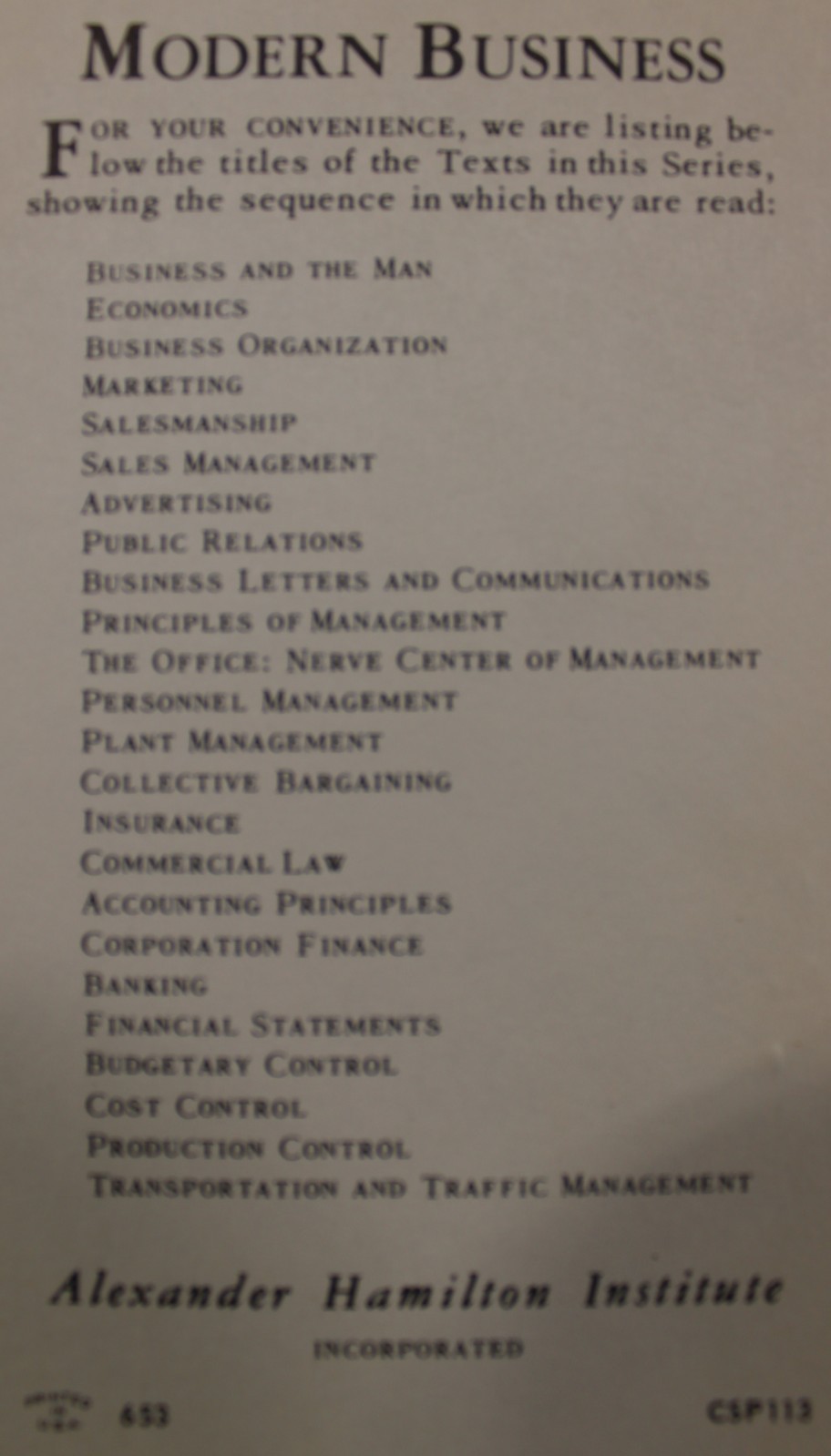 1965 Edition MODERN BUSINESS Complete 25 Vol. Set ALEXANDER HAMILTON INSTITUTE