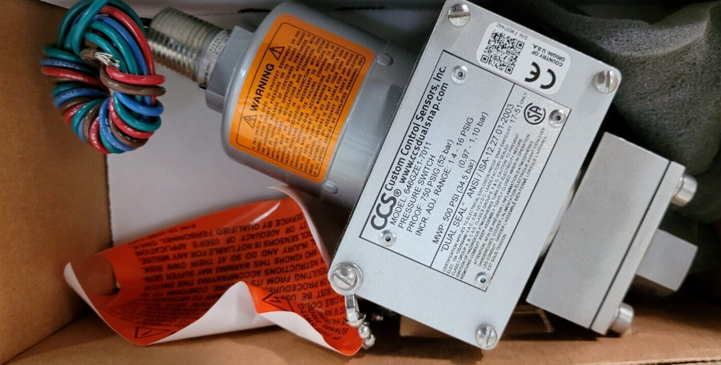 🟠CCS, 646GZE1-7011 DUAL SEAL PRESSURE SWITCH PESSCO IS OFFERING 1 V122123-2 🗽