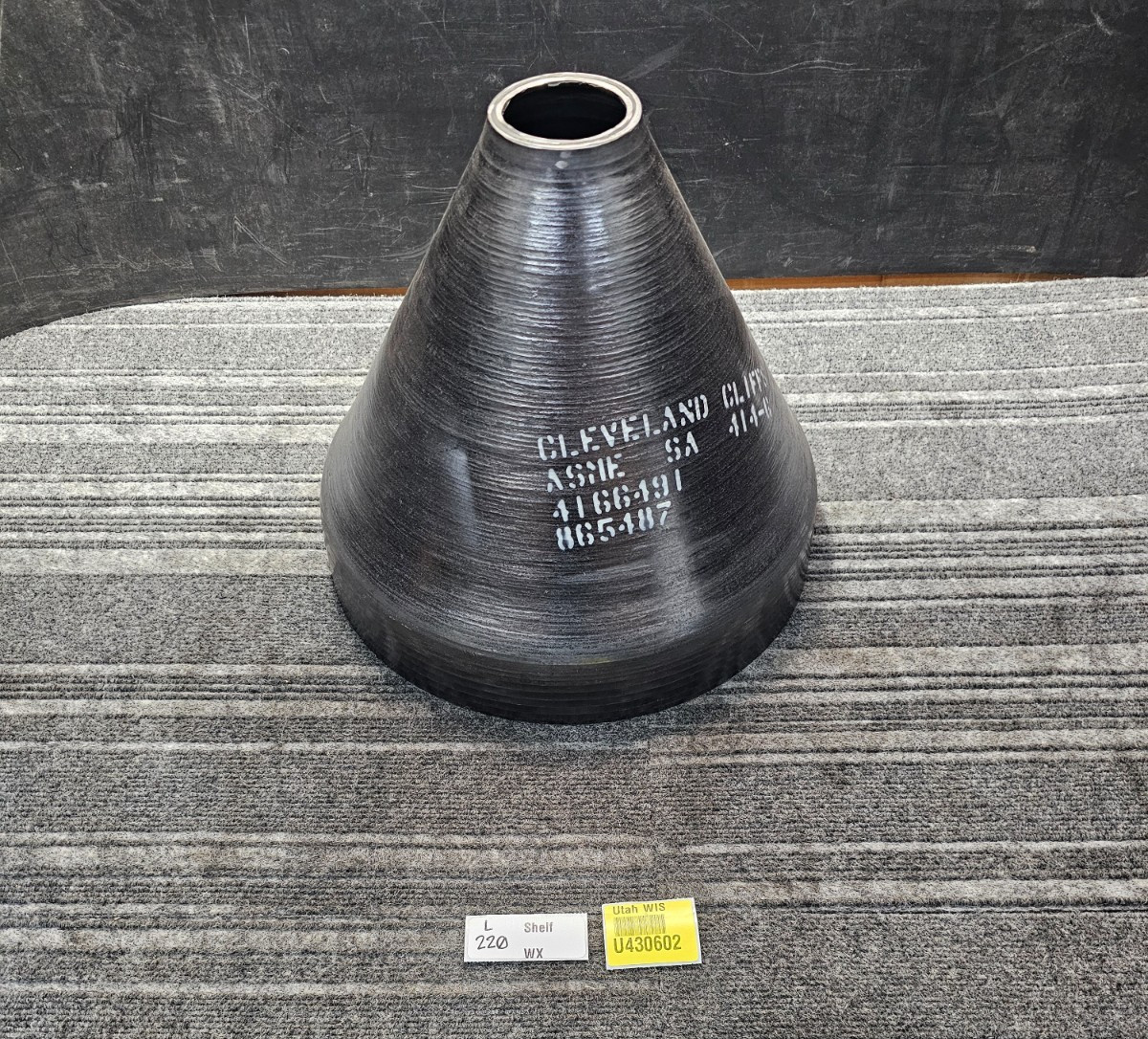 Cleveland-Cliffs 4166491 865487 ASME SA 14″ x 13-1/4″ Conical Head, Black