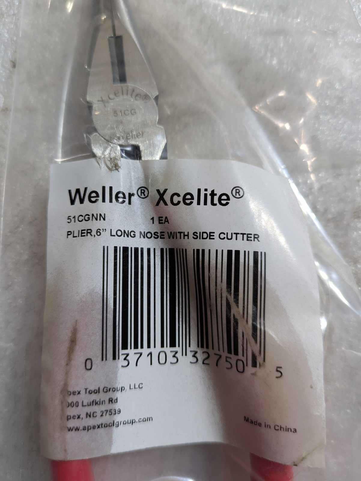Weller Xcelite 51CGNN 6″ Long Nose Pliers w/ Side Cutter Serrated Jaw Industrial