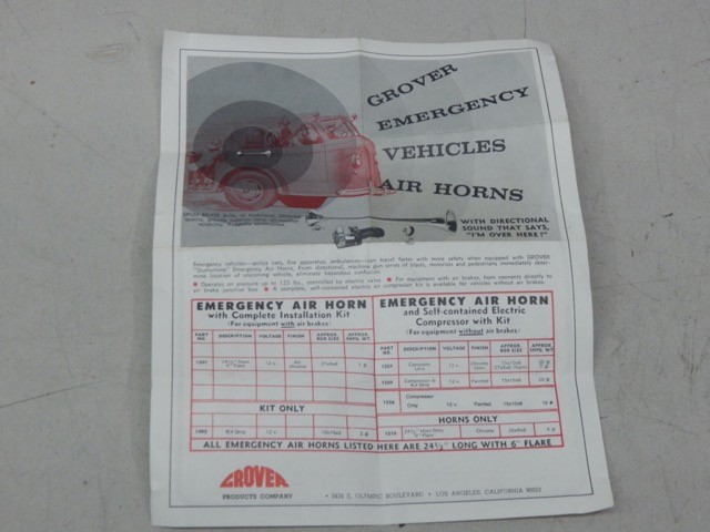 Grover 1126 Air Horn Kit