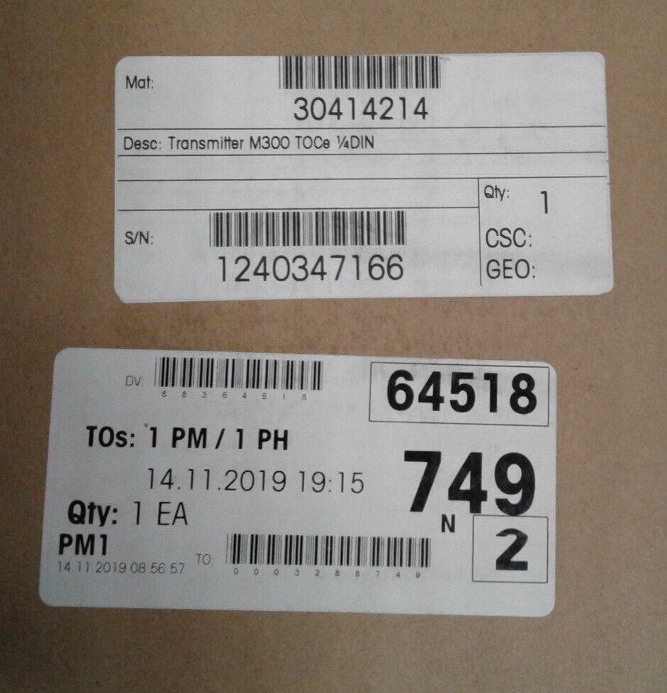 Mettler Toledo 30414214 M300 TOCe 1/4 DIN – New in Factory Sealed Box