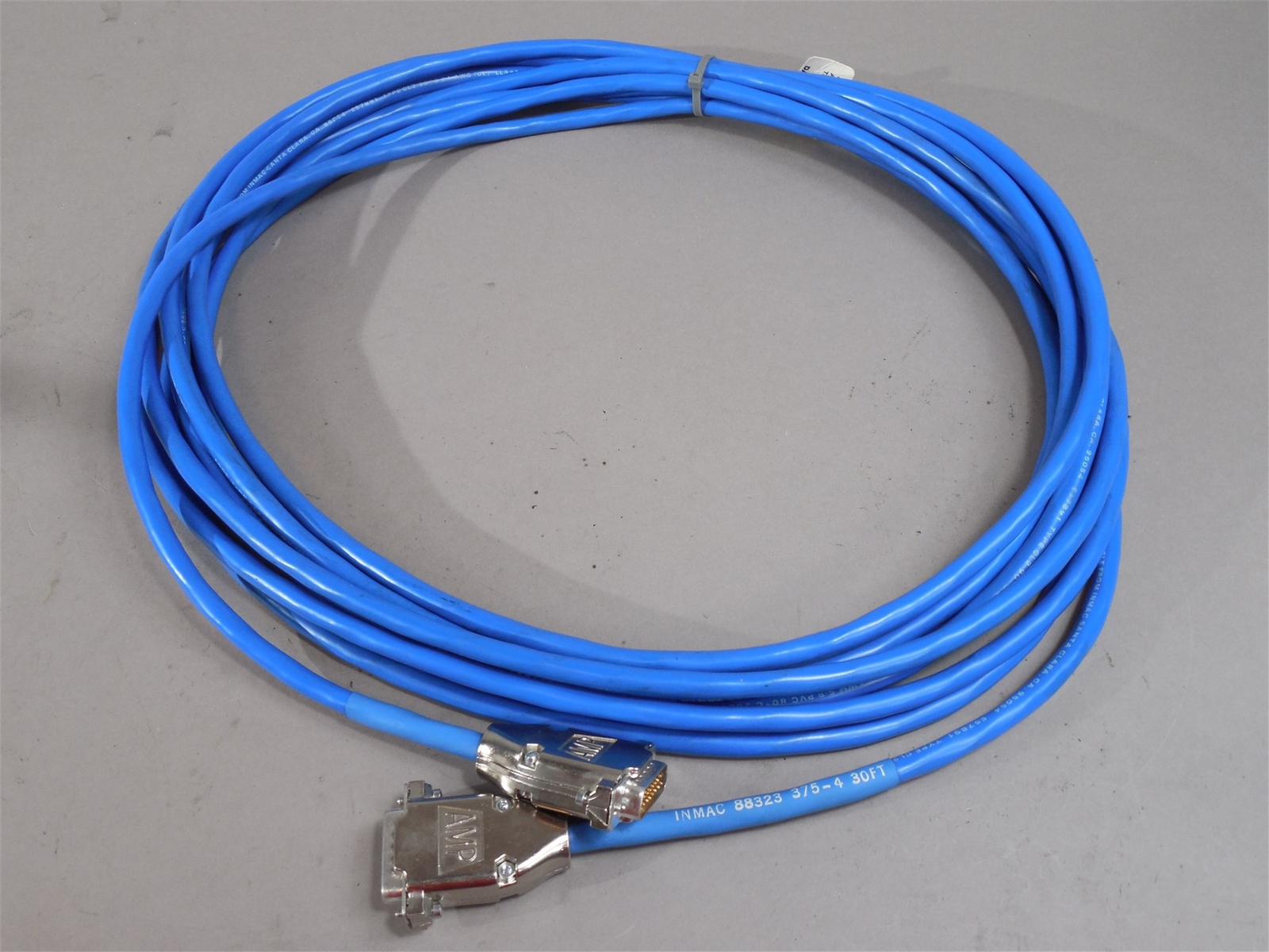 Inmac Clear Signal Cable 0375-4 30ft w/AMP 15-Pin Connectors 24AWG 300V – NEW