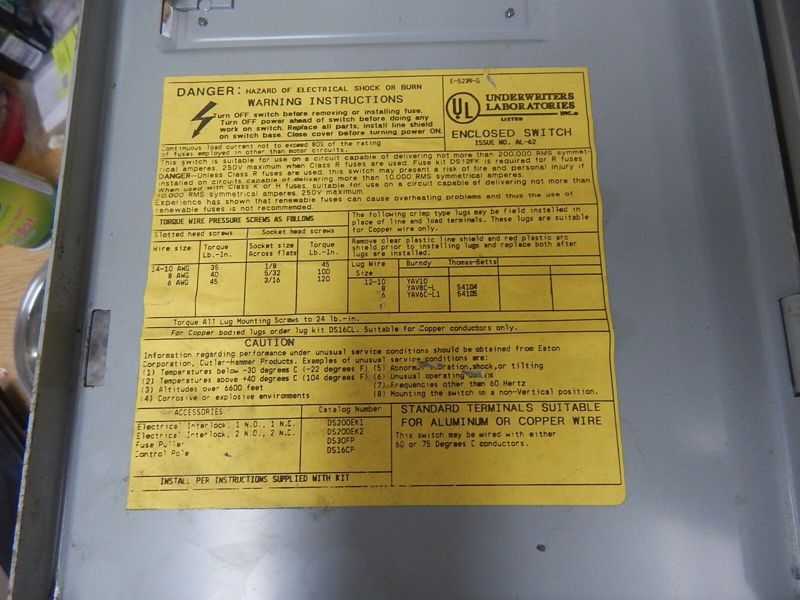 Cutler Hammer 30-11587 Safety Switch DH221NGK 30-13972-37 *FREE SHIPPING*