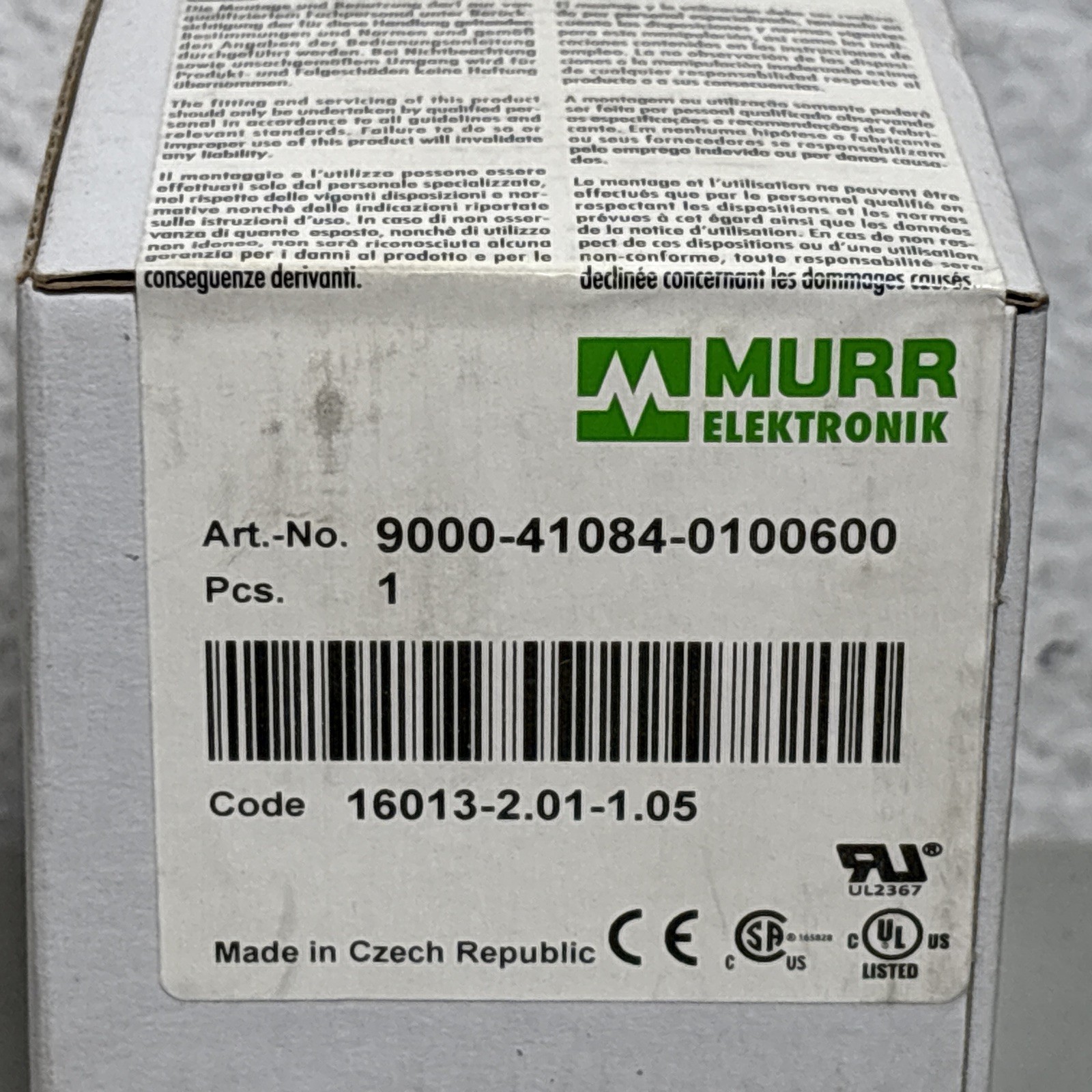 Murr Elektronik 9000-41084-0100600 MICO+ 4.6 Electronic Circuit Protect 4 CHAN.