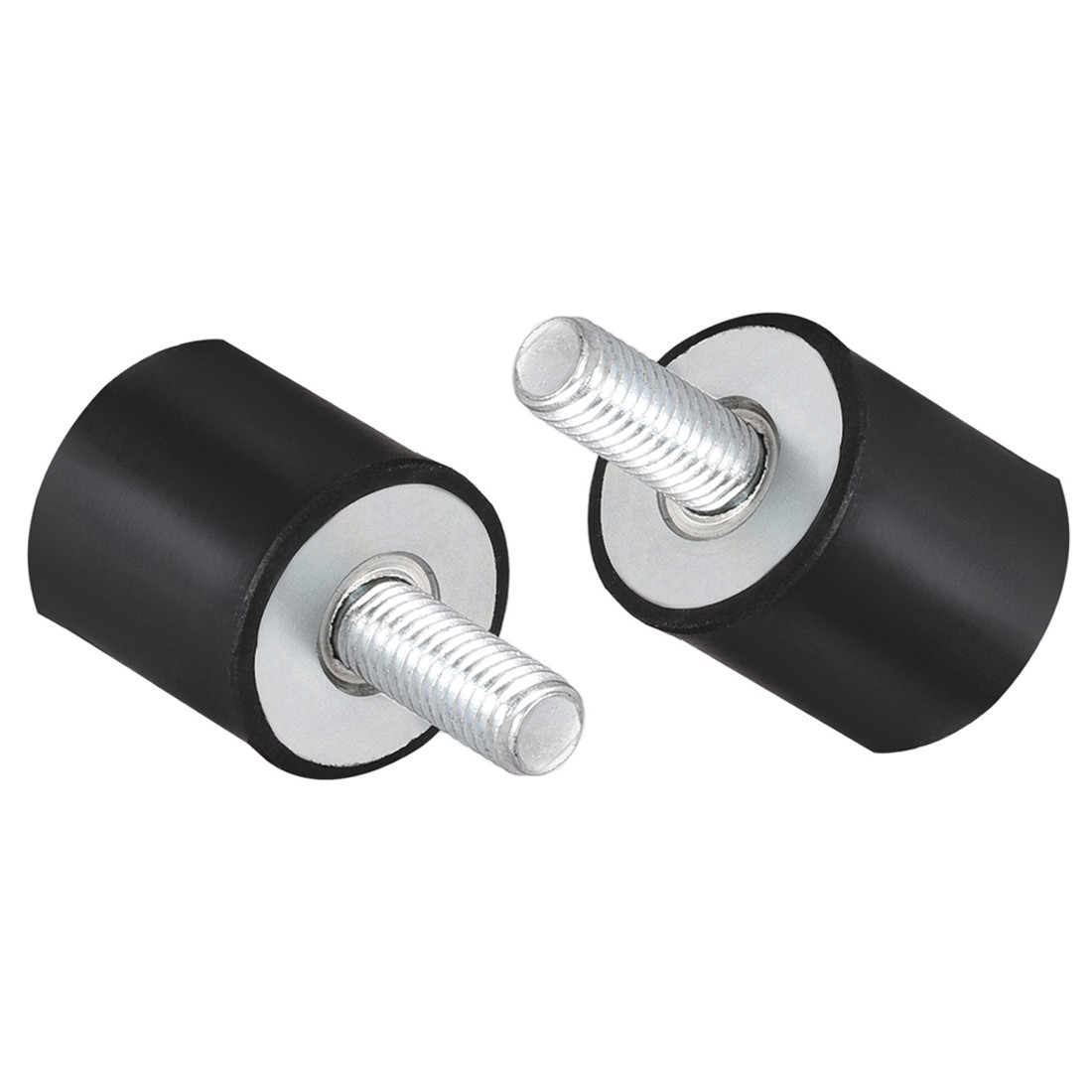 25mm x 25mm M8 Male Female Rubber Mounts Black Vibration Isolators 2pcs