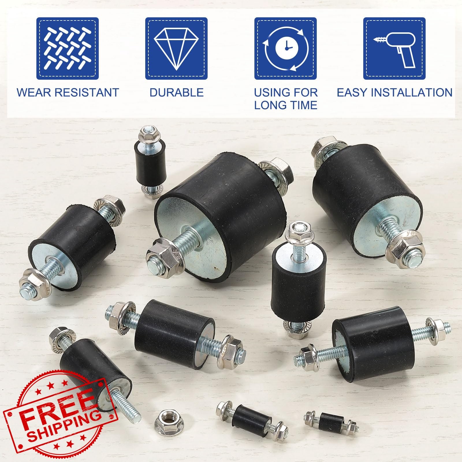PATIKIL M4 15x8x28mm Rubber Isolator Mounts 4 Pcs