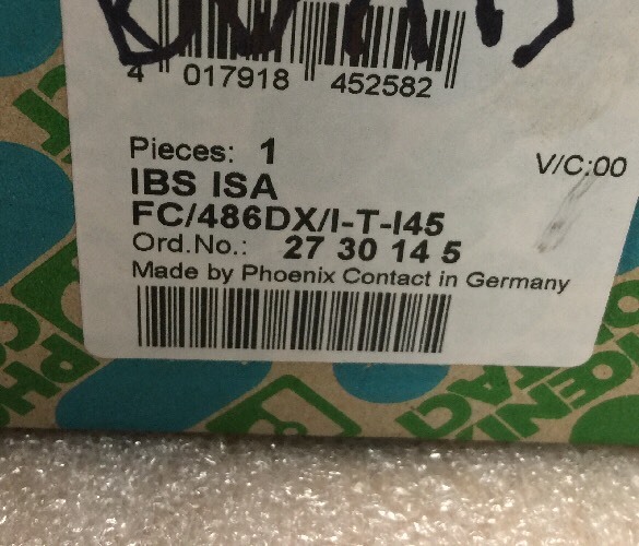 Phoenix Contact 2730145, IBS ISA FC/486DX/I-T-I45, Shipsameday #1179A