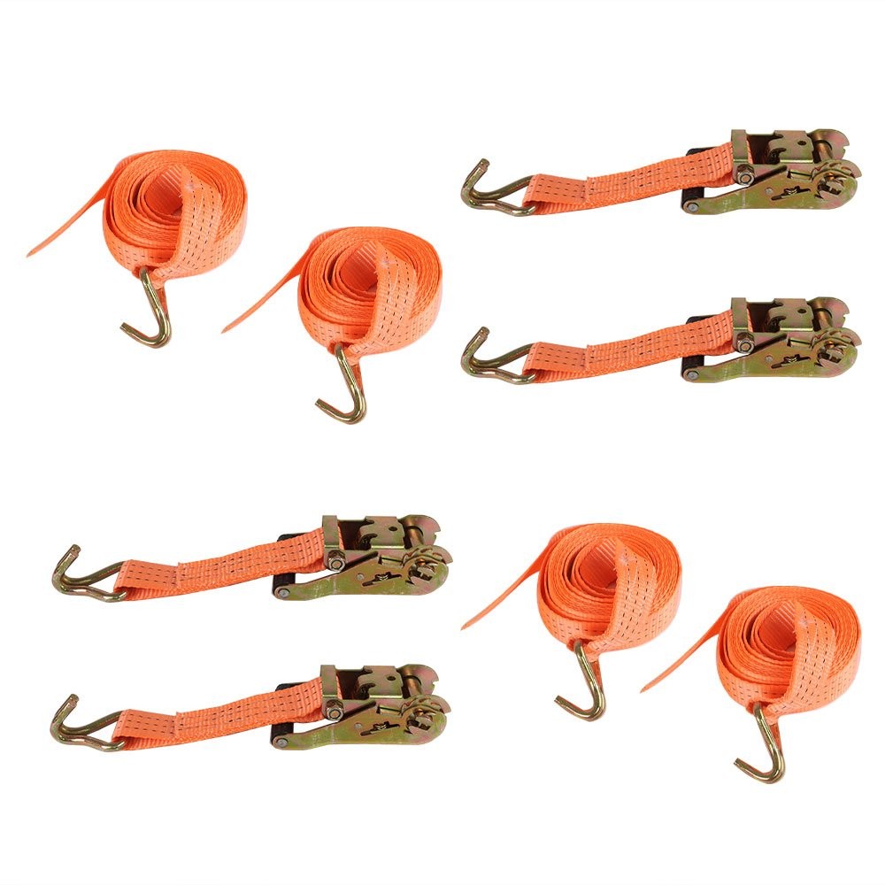 4pcs Ratchet Straps J Hook Heavy Duty Tie Downs New 1.5″ x 15′ 4000 lb