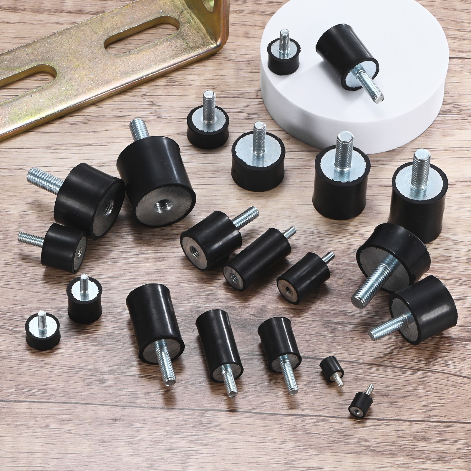 8-Pack Rubber Mounts with M5 x 15mm Studs Male/Female D15mmxH20mm