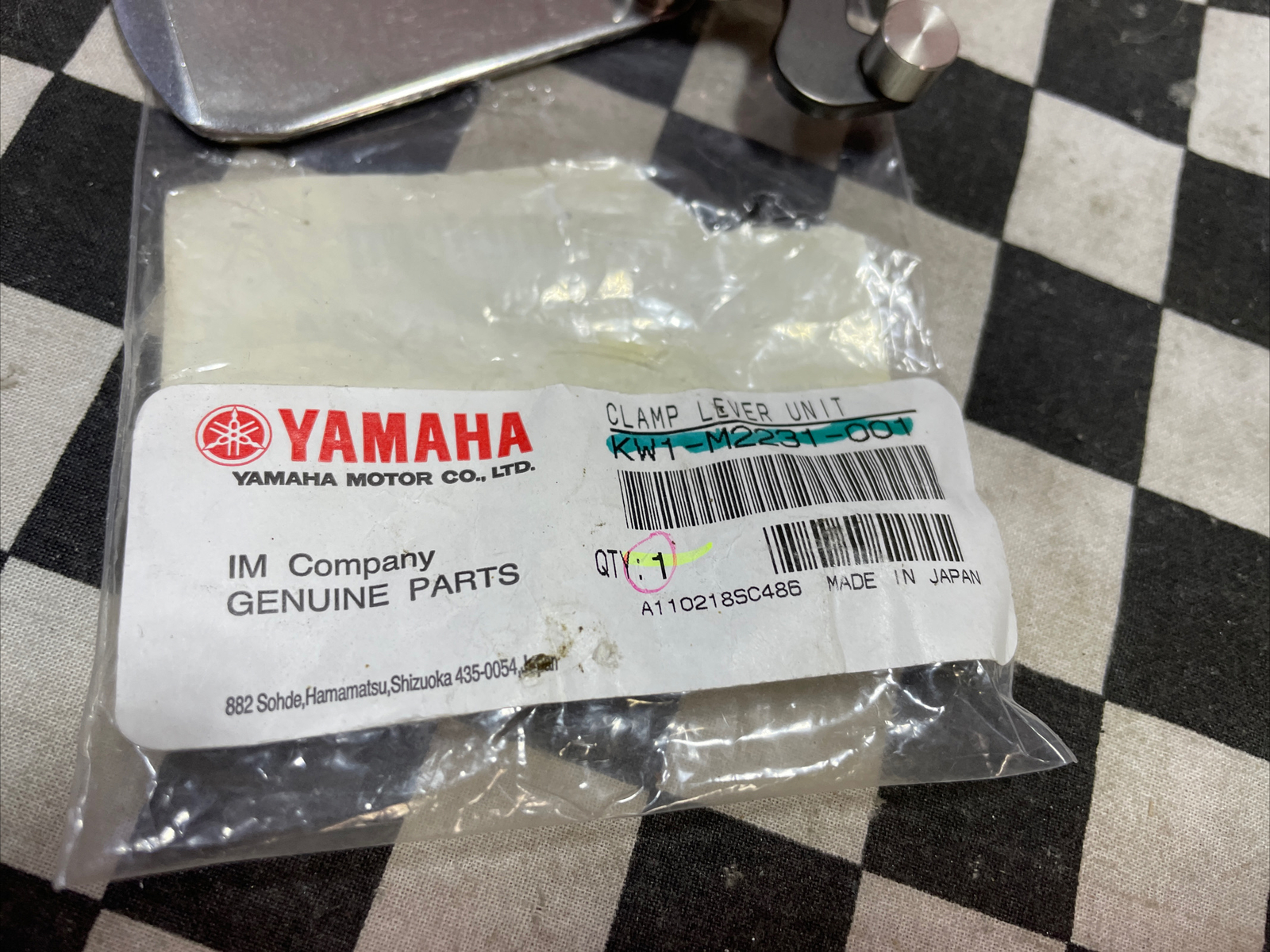 YAMAHA CLAMP LEVER, CL12-16MM, KW1-M2231-00X, KW1-M2231-001, SHIPSAMEDAY#1642E12