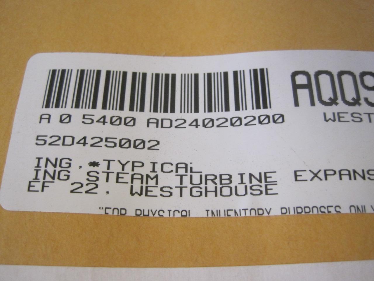 WESTINGHOUSE STEAM TURBINE EXPANSION RING EF 22 AQQ939J MFR99121 652D425-002-1