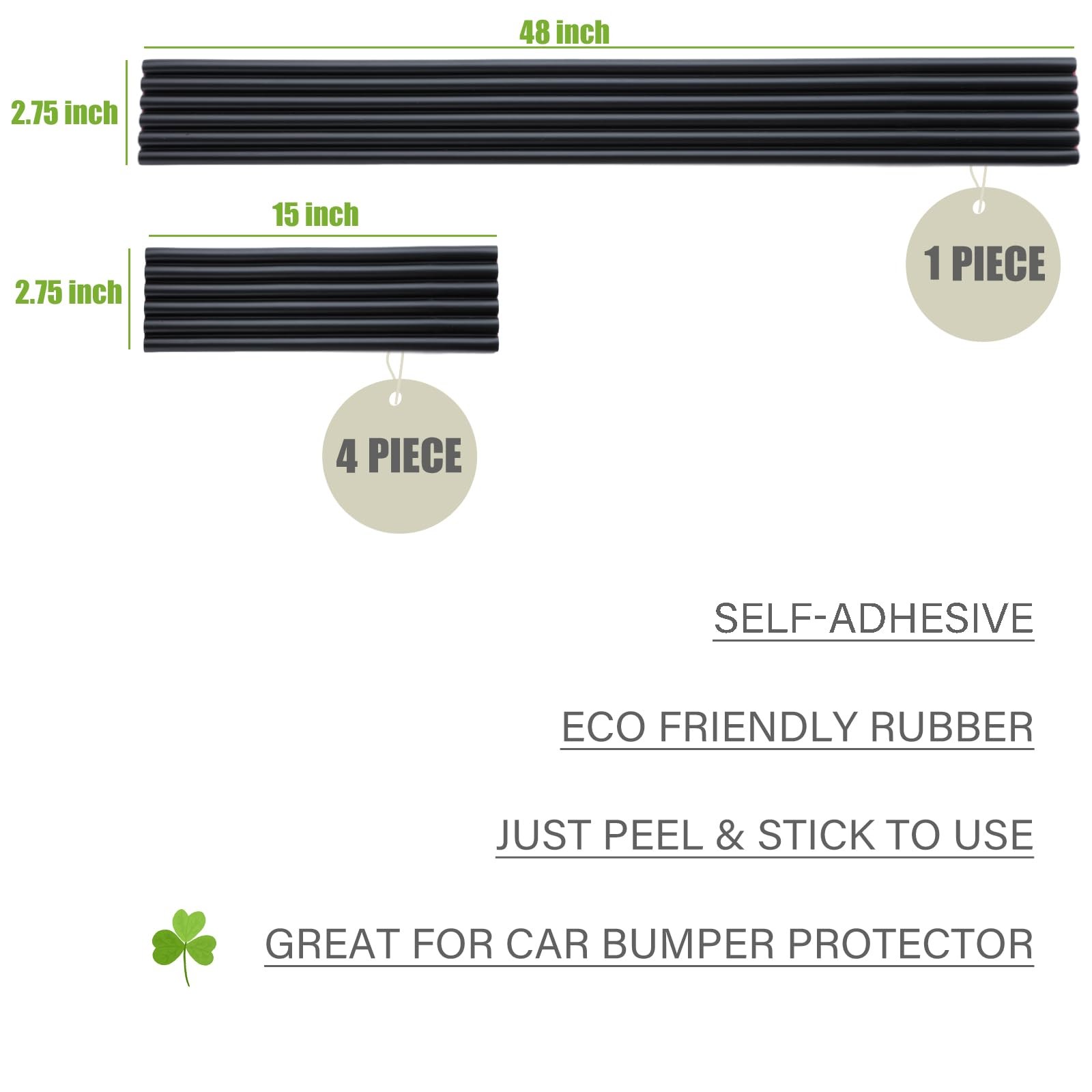 DIY Car Bumper Protector Guard, Strong Self Adhesive Rubber Rear Front Bumper…