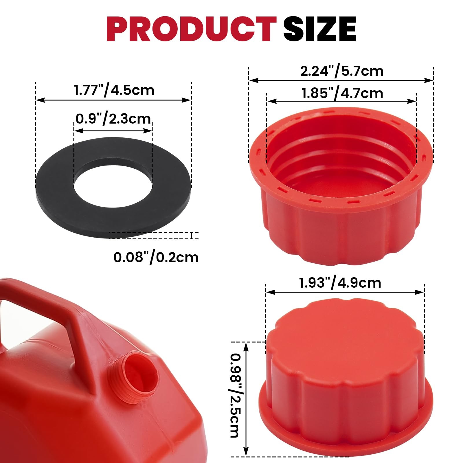 5 Gallon Gas Can Cap Replacement Coarse Thread Gas Cap for Gasoline Portable …