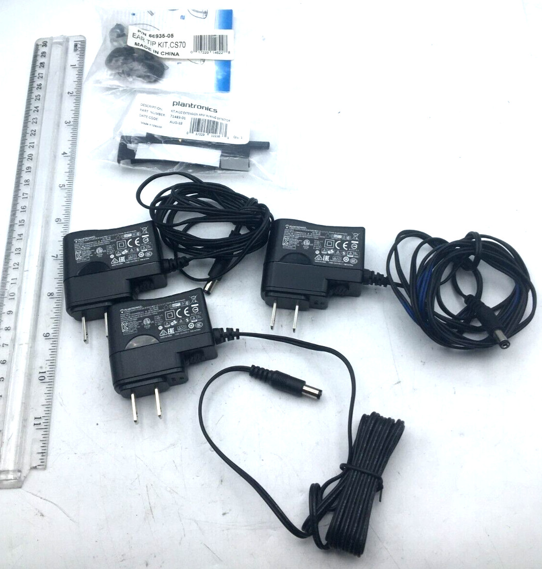 Plantronics Lot of 5 Power Supply SSC-090050, Kit HL10 Ext Arm, Ear Tip Kit CS70