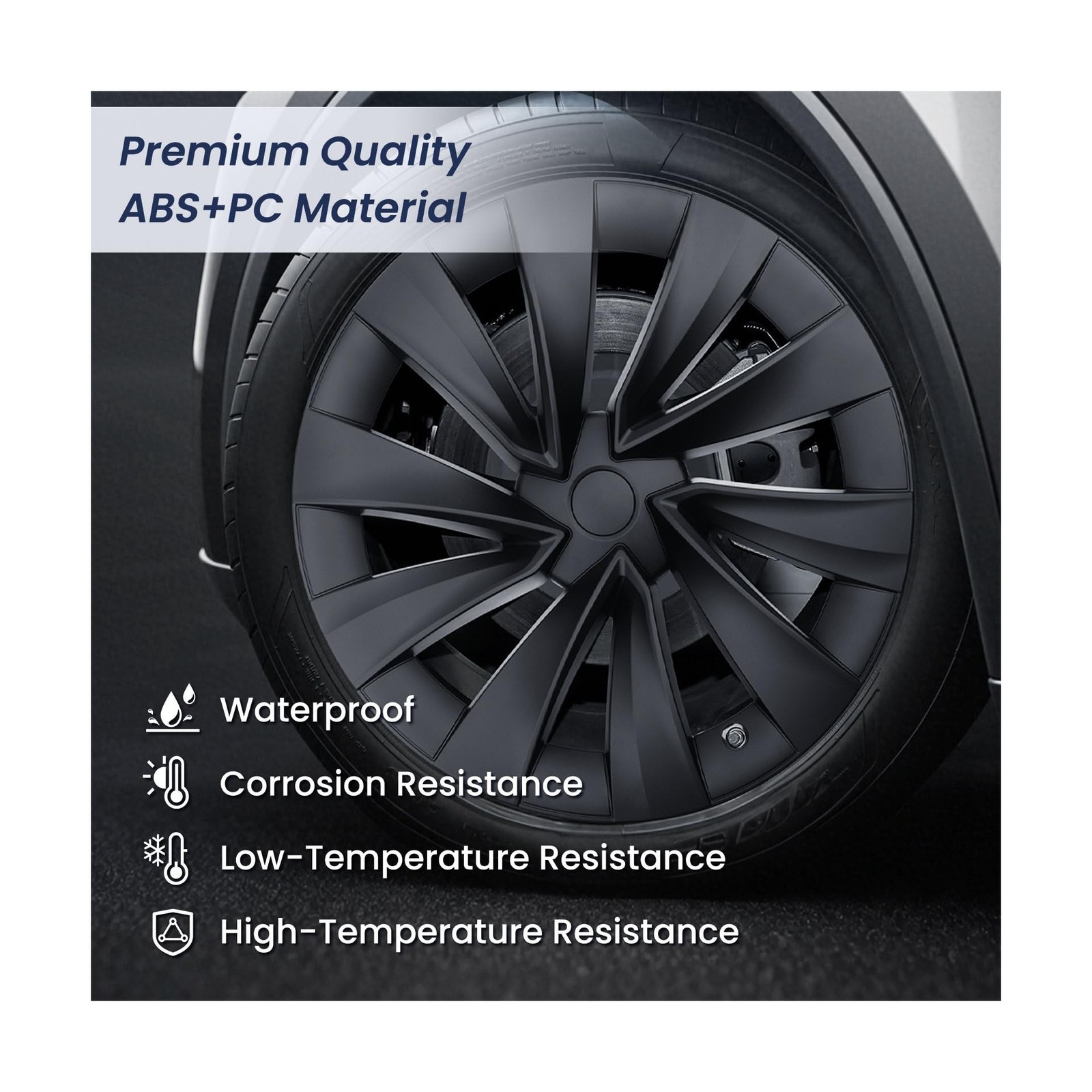 Model Y Wheel Covers 20 inch Juniper Helix 2.0 2025 2026, 20″ Matte Black Whe…