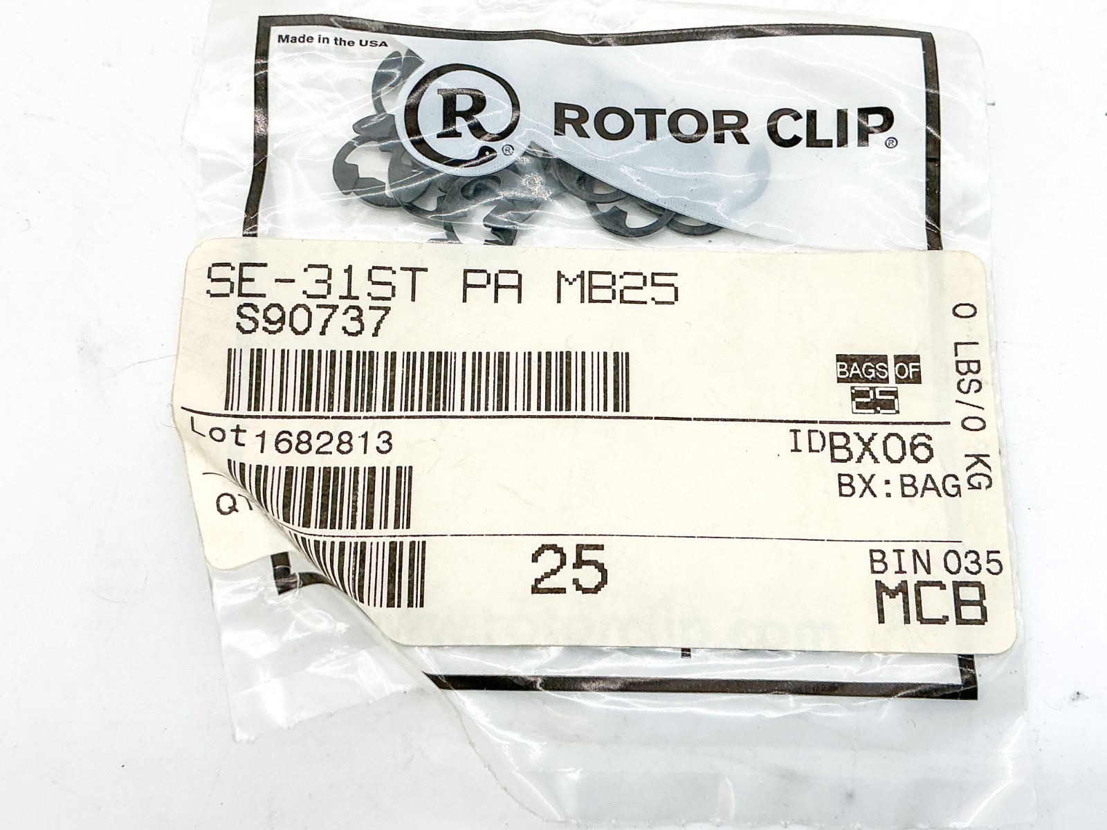New Lot of 2500 Rotor Clip SE-31ST PA Steel Clip S90737