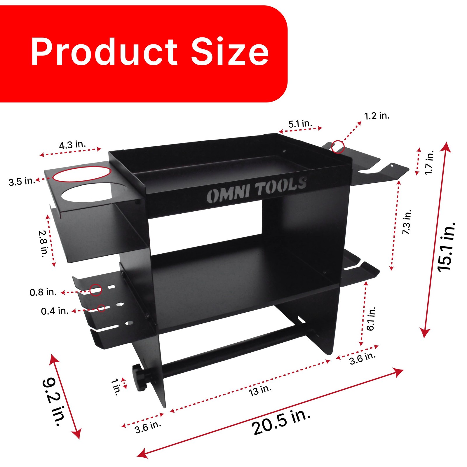 OMNI TOOLS Wall Mount Paper Towel Holder Rack Spray Gun Shelf – Black Steel
