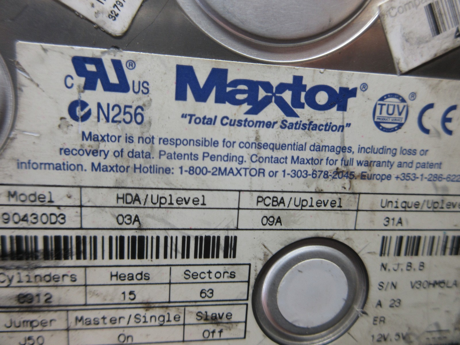 MAXTOR HARD DRIVE HDD 90430D3 03A 09A N256 356062-001 CNC